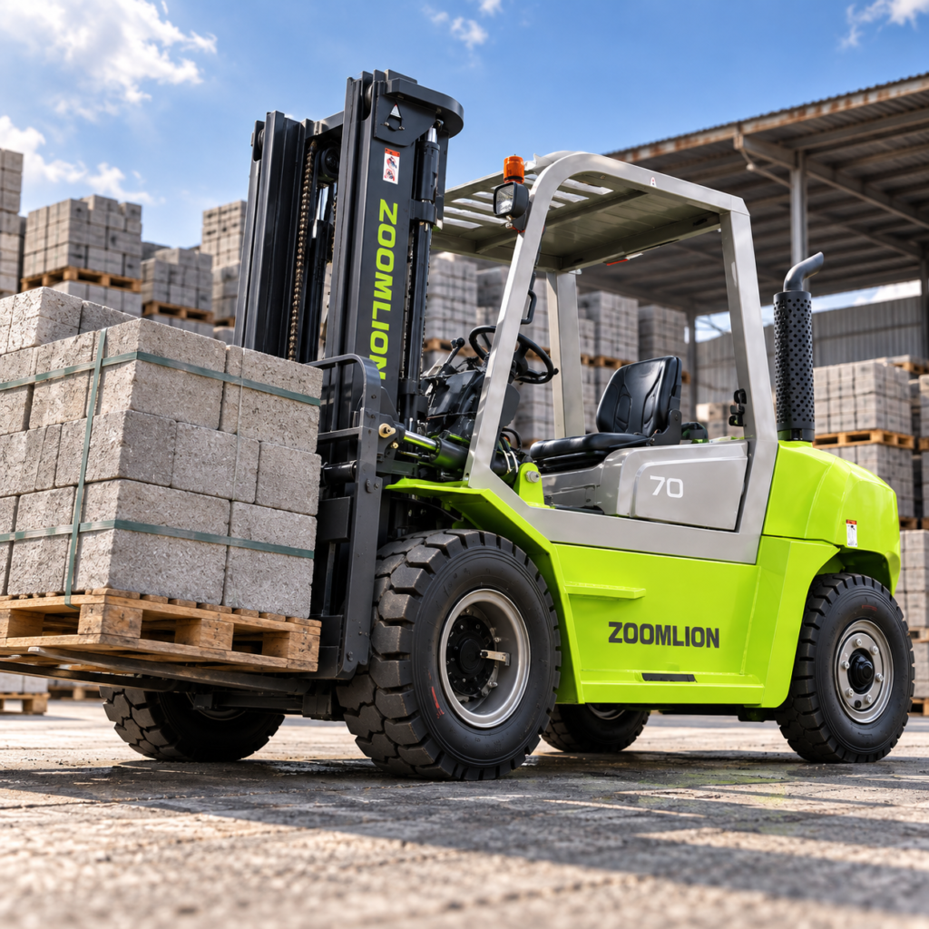 Zoomlion 7 Ton Dizel Forklift – Kabin ve Fork Pozisyonerli